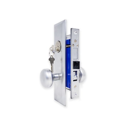 Premier Lock Satin Chrome Mortise Entry Left Hand Lock Set with 2.5 in. Backset and 2 SC1 Keys ML01D